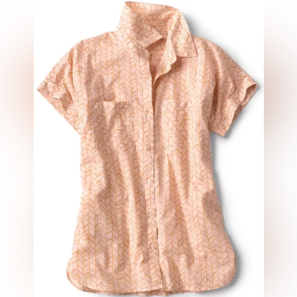 Orvis Easy Printed Short-Sleeved Camp Shirt Sz M